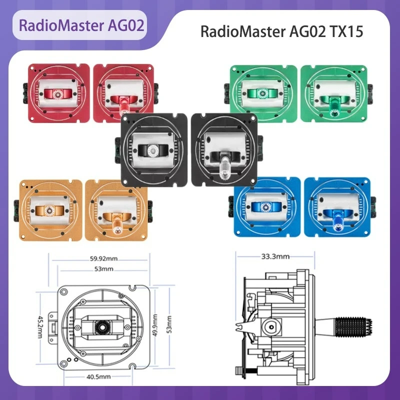 

Предварительный заказ RadioMaster AG02 TX15 пульт дистанционного управления с ЧПУ двунаправленная регулировка Быстрая и точная реакция TX16S MKII/TX15/BOXER