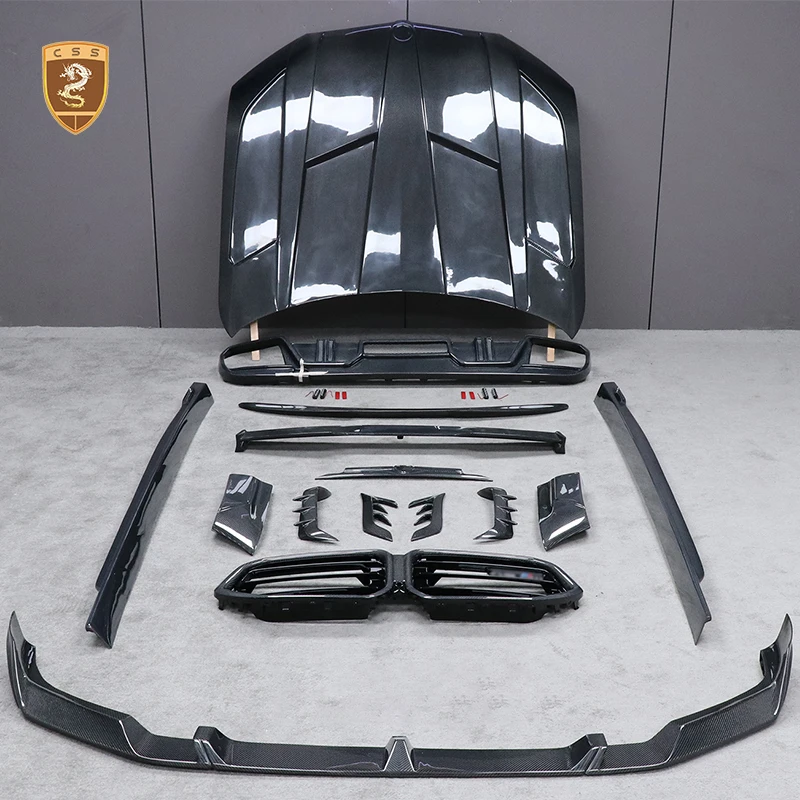 

New 2025 Lar-t Style Body Kit For BMW X6M F96 Dry Carbon Fiber Hood Front Lip Spoiler Rear Diffuser Air Vent Car Wing Bodykit