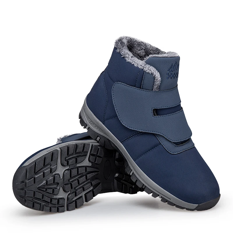 

Winter Men's Fur Lined Ankle Boots Adjustable Hook and Loop Diabetic Shoes for Elderly Swollen Feet Hallux Valgus Bunion Relief