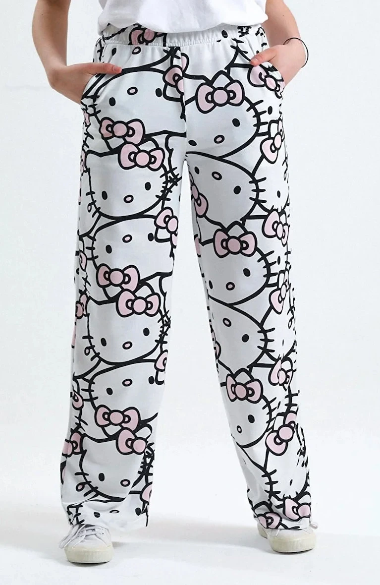 

Hello Kitty Pajama Pants Kawaii Sanrio Wide Leg Pyjama Cute Sleepwear for Comfortable Nights Trousers Women Clothing Casual Pant