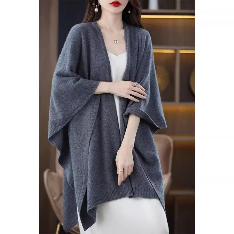 Poncho Combo Cape pour Femme, Chemises Climatisées, Vêtements d'Hiver, Everak, Vestes, Printemps, Automne, Nouveau, 2024