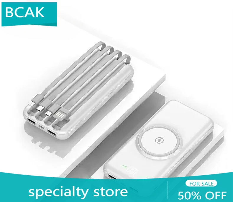 

BCAK Brand Mobile Power Outdoor 50000 MAh Explosive Wireless Charging Treasure Comes with A Wired Mobile Power Bank As A Gift