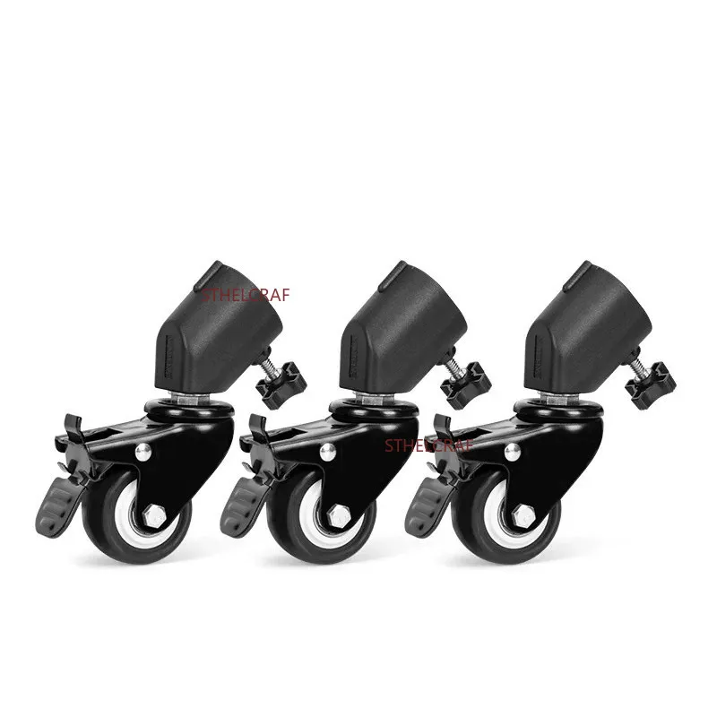 3PCS Heavy Duty Swivel Castor Wheel with Locking Brake Silent Rotating Furniture Caster Wheels Light Stand Equipment Repair