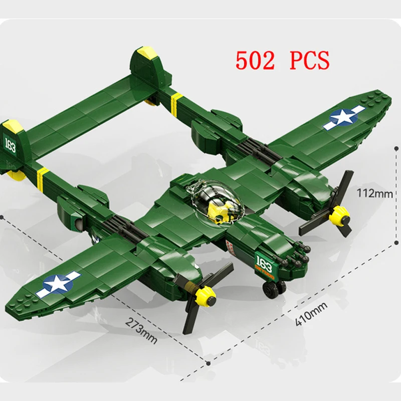 WW2 Airplane German Soviet Plane Building Blocks World War II 2 Military Armor Sets DF-109 ME262 P51 Fighter Warplane For Gift