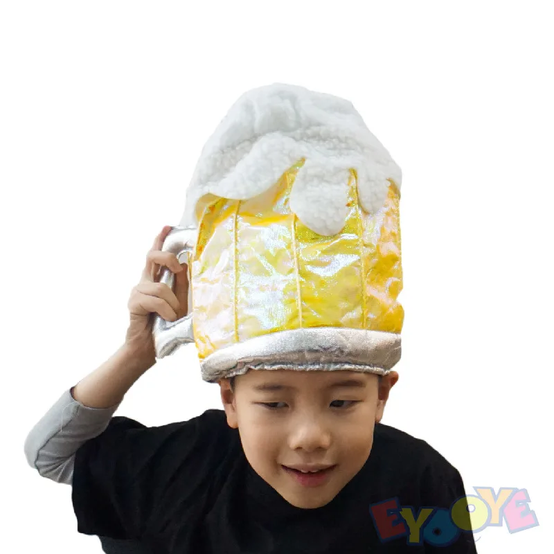 Funny Creative Beer Mug-Shaped Hat Children's Day Beer Festival Hat Kids' Carnival Hat