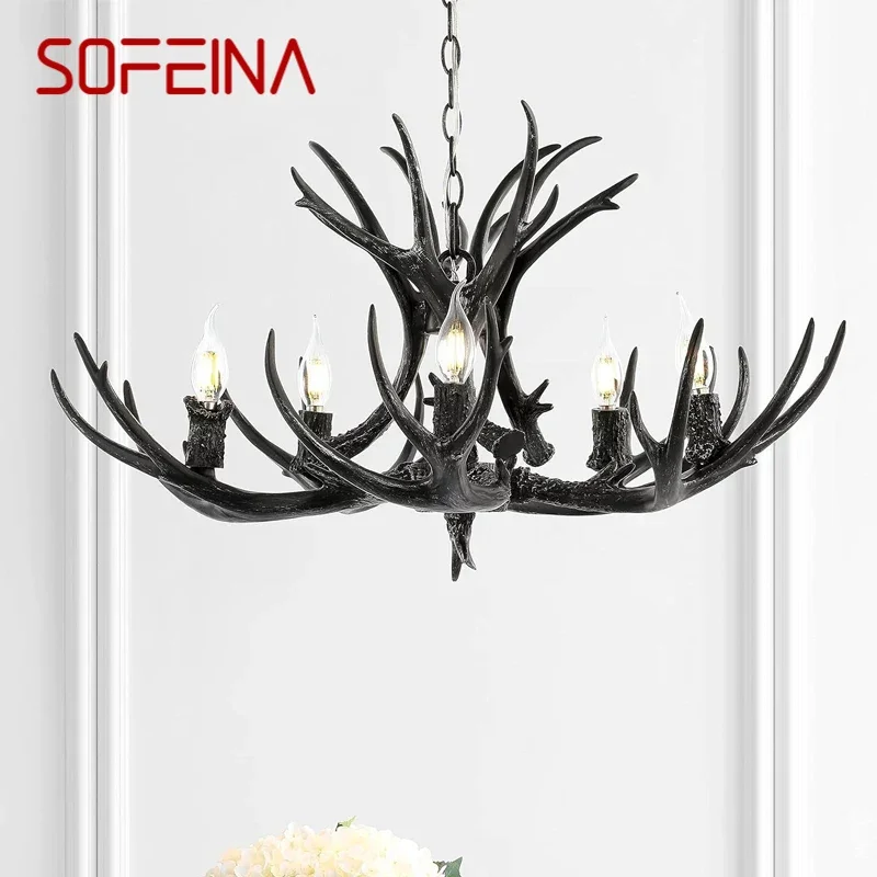 

SOFEINA Nordic Antler Pendent Lamp American Retro Living Dining Room Villa Coffee Shop Clothing Store Decor Chandelier Light