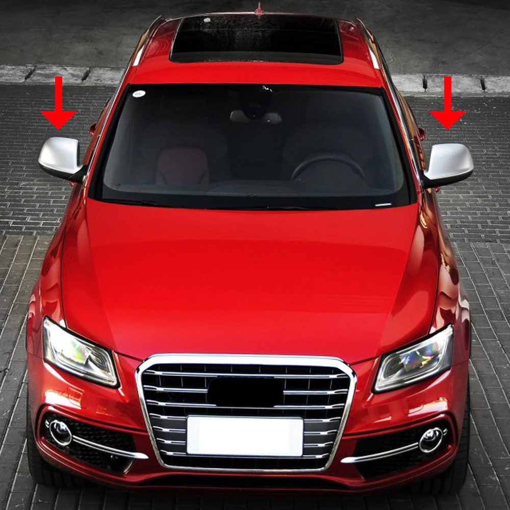 Für audi q5 8r q7 4l sq5 chrom seitens piegel abdeckung kappen silber matt