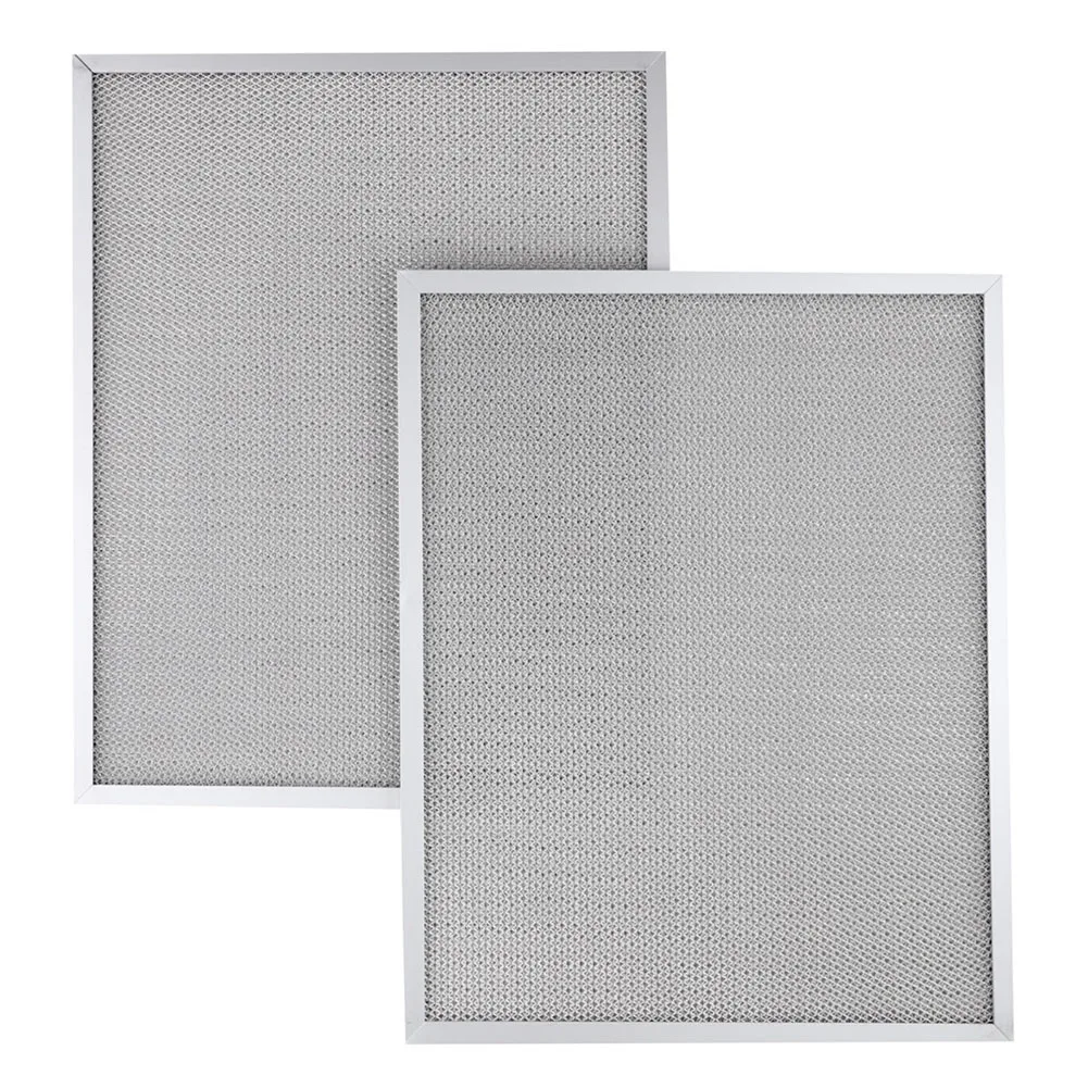 2 Pack Aluminum Range Hood Filters Featuring 5-Layer Construction to Support Airflow and Capture Cooking Grease Efficiently