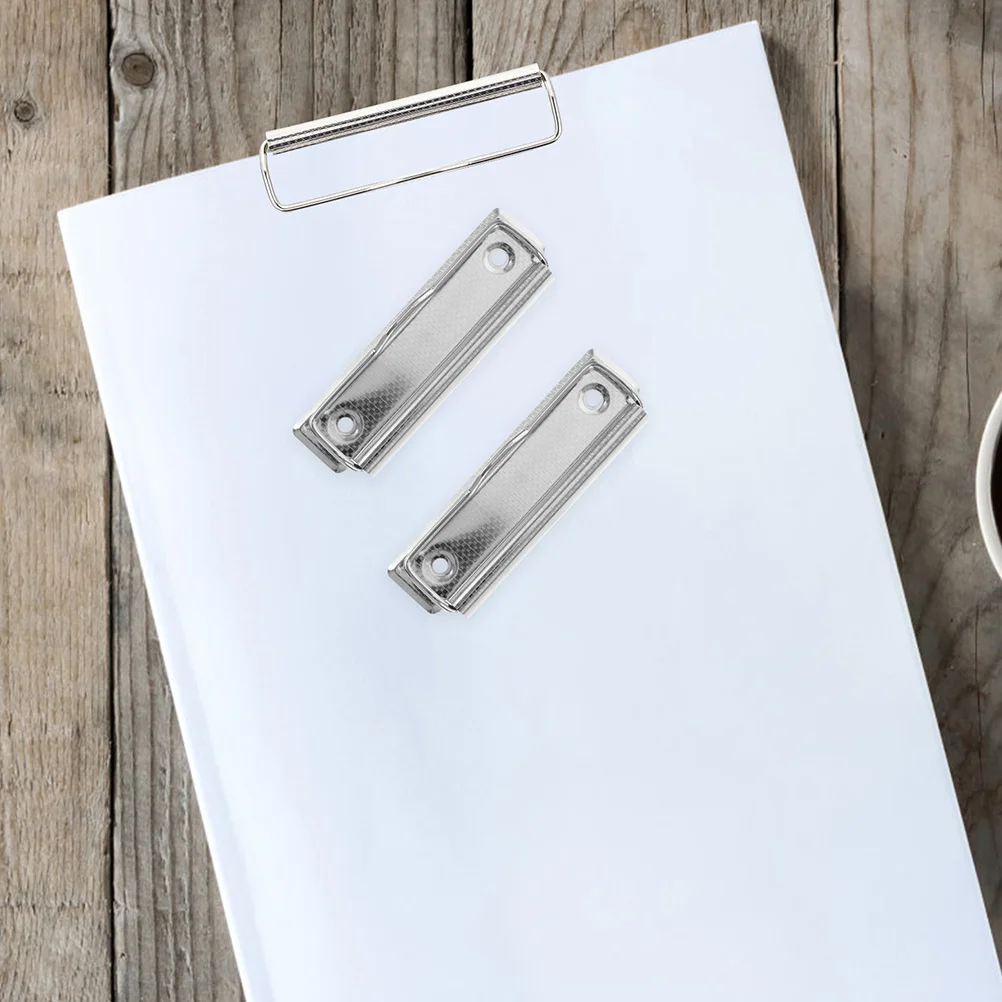 6Pcs Mountable Clipboard Clips Metal File Clamps with Rivets for Boards Documents Office School Writing Stationery Supplies