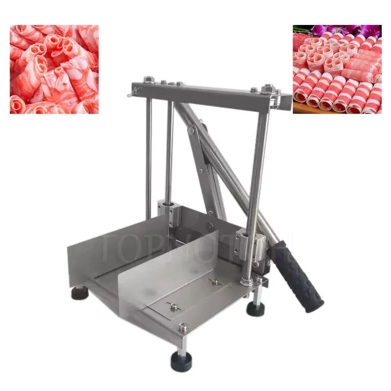 

Stainless Steel Manual Frozen Meat Slicer Kitchen Vegetables Food Cutter Thickness Adjustable