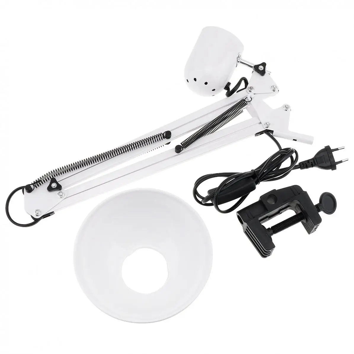 Imagem -03 - Balanço Braço Desk Lamp com Cabeça Rotativa e Braçadeira Proteção para os Olhos Rotação de 360 Graus Suporte para Escritório e Casa