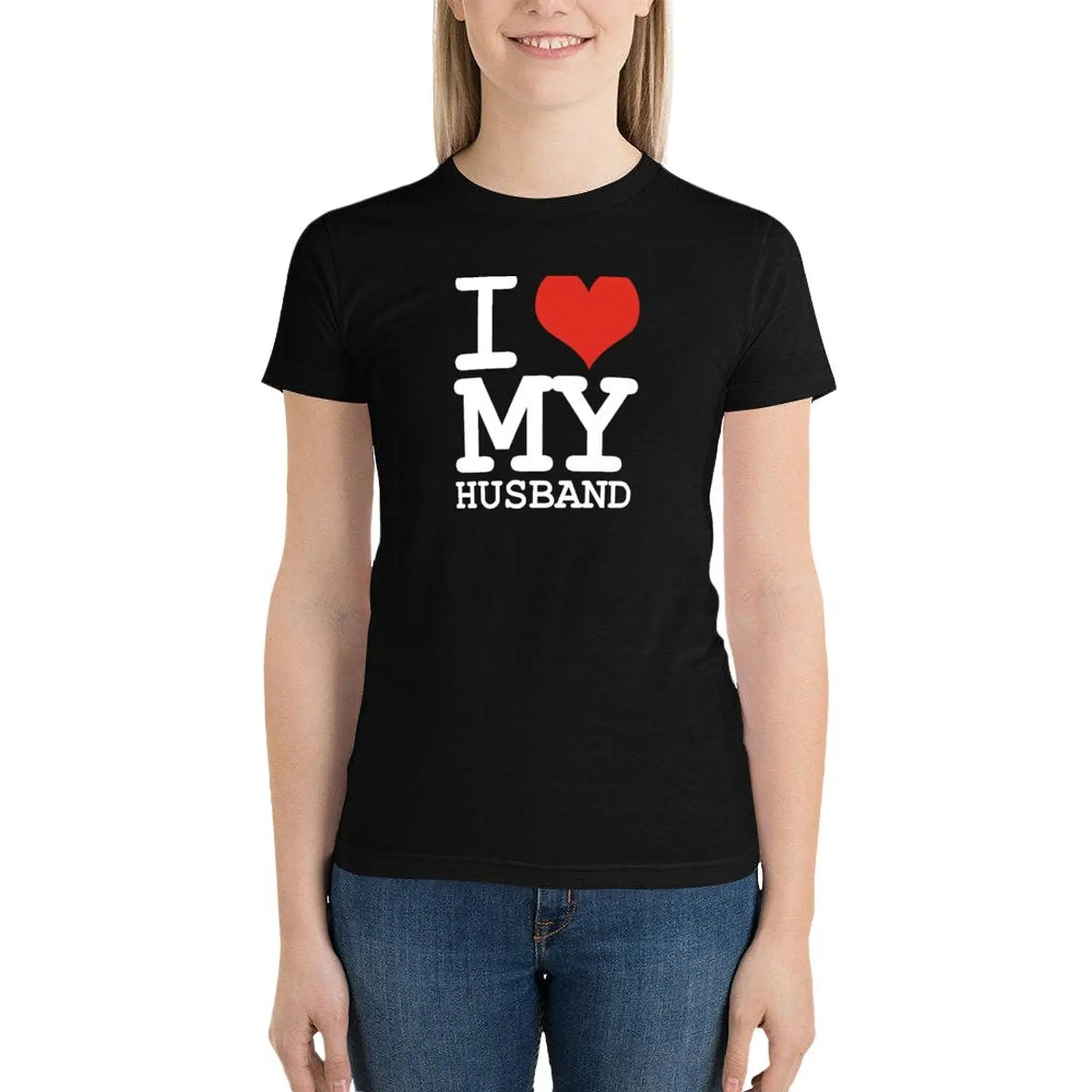 I love my husband T-Shirt oversized summer clothes t-shirts for Women loose fit