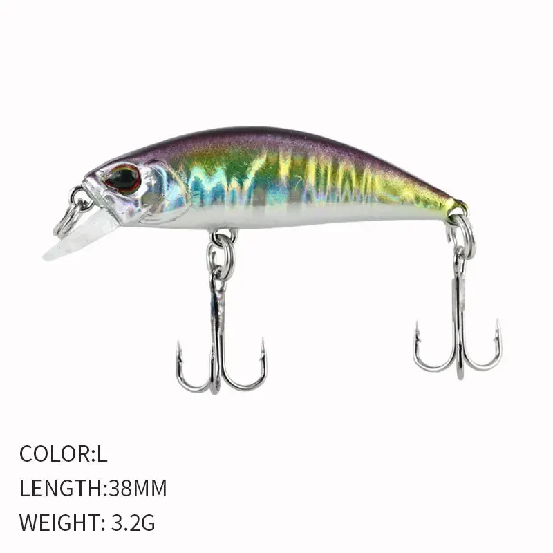 2024 Hot 38 mm 3,2 g Mini Sinking Minnow Angelköder Jerkbaits Peche Kunstköder Wobbler Köder für Forellenbarsch Karpfenangeln