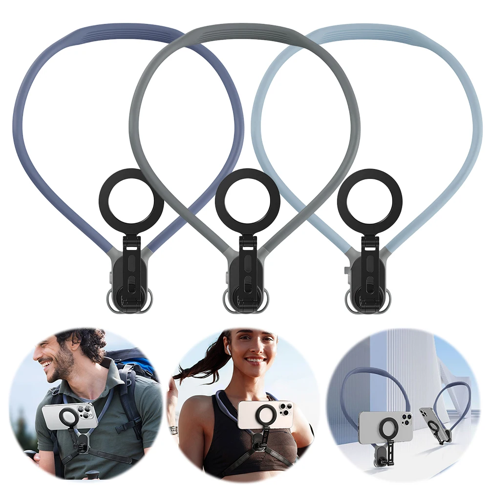 Magnetic Neck Holder Mount Necklace POV for Mobile Phones Smartphones Iphone 11 12 13 14 15 Android Sumsung Accessory