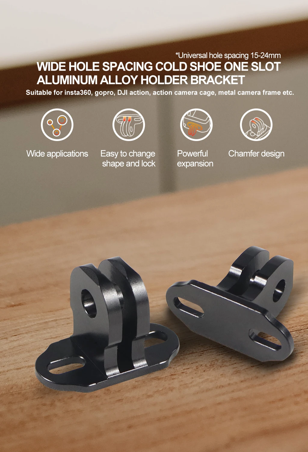 Metall Basis halterung Mini Stativ Adapter m3 Befestigungs schrauben für Gopro Dji Action 4 Kamera Käfig Rig Rahmen Halterung Selfie Stick Halter – Detail 10