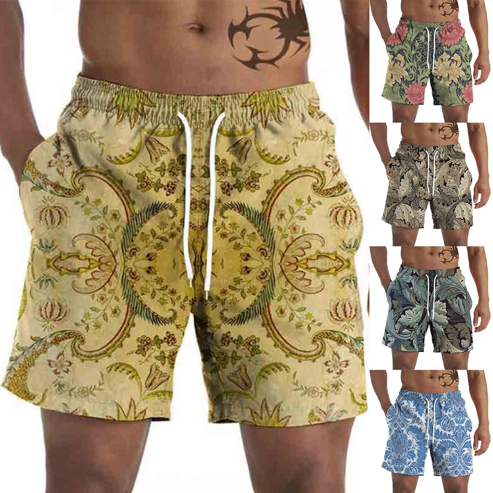 Calções masculinos 3d impresso chinois cintura elástica fitness caminhadas solto shorts masculinos esportes roupa de banho nova marca para homem