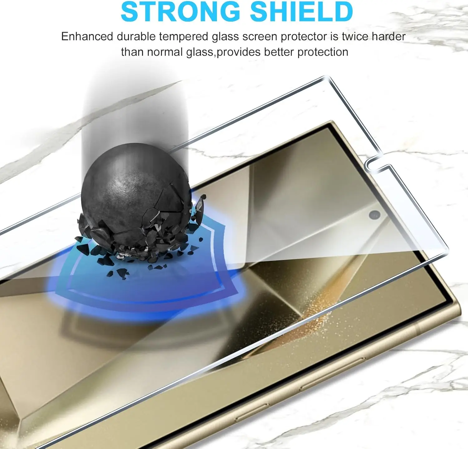 لهاتف سامسونج جالاكسي S24 الترا واقي شاشة عالي الوضوح مضاد للسقوط