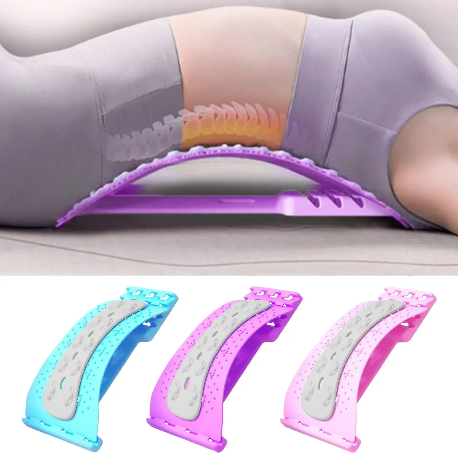 

Yoga Lumbar Back Stretcher, Adjustable Level Traction Massager Lumbar Back Stretcher Spine Cracker For Spine Discomfort Muscle