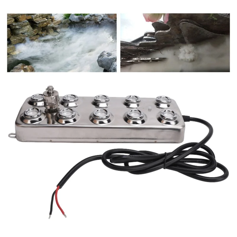 DC48V 10 Head Mist Maker Ultrasonic Fogger Pond Humidifier Fog Machine Atomizing Plate 250W