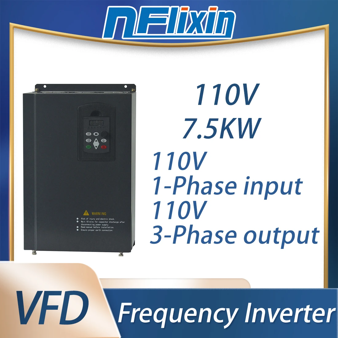 VFD Inverter 0.4/0.55/0.75/1/1.5/2.2/3/4/5.5/7.5KW Frequency Converter 110V Output CNC Spindle Motor Speed Control