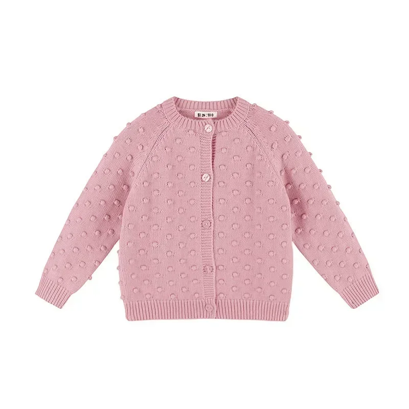 Lovely Toddler Girls Knitted Cardigan Cotton Knit Baby Girls Sweater Spring Autumn Winter Kids Outerwear