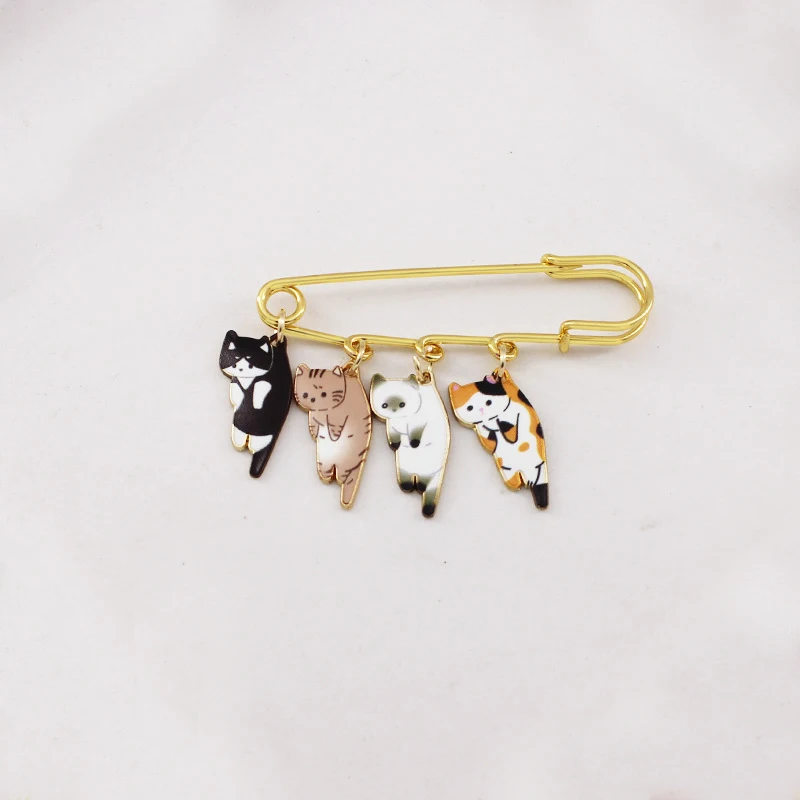 Creative Cat Enamel Pins Cute Cat Cat Breast Pins Black and White Orange Grey Pink Cat Breast Pins Lapel Badge Animal Jewelry