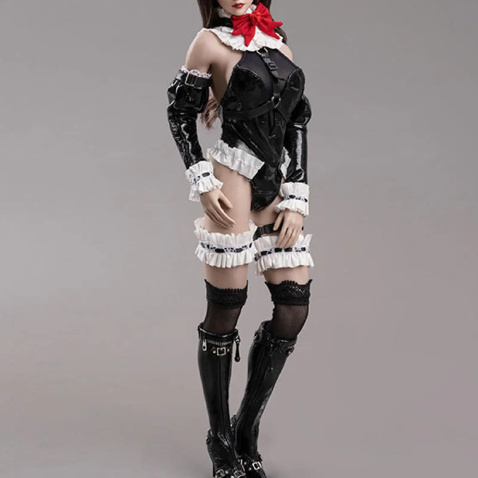 

1/6 Figure PU Lingerie Maids Outfit Stylish Cosplay Miniature Action Figure Clothes for 12'' inch Woman Figures Accessory