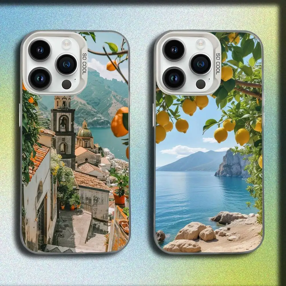

European Amalfi Coast Phone Case For iPhone 17,16,15,14,13,12,Pro,Max,Plus,E,SE4,Air,Mini White IMD Box