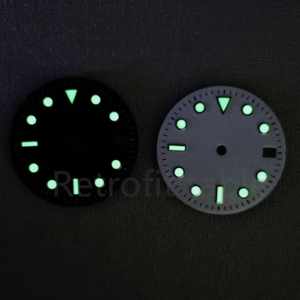 28.5mm Watch Dial Green Luminous Dial Watch Accessories for NH35/ NH36/ 4R35/ 4R36 Mechanical Movement Repair Parts Insert