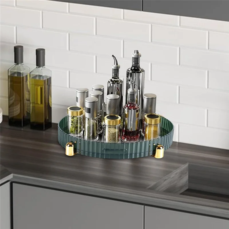 

KB-органайзер для духов для макияжа, вращающийся органайзер для поворотного стола для шкафа, органайзер для туалетного столика в ванной комнате с емкостью