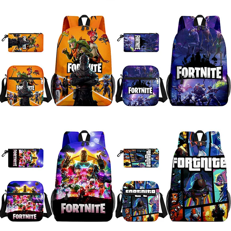 

3pcs Game Fortnite Backpacks Anime Lightweight Simple Laptop School Bags Junior-senior High School Students Mochilas Travel Bag