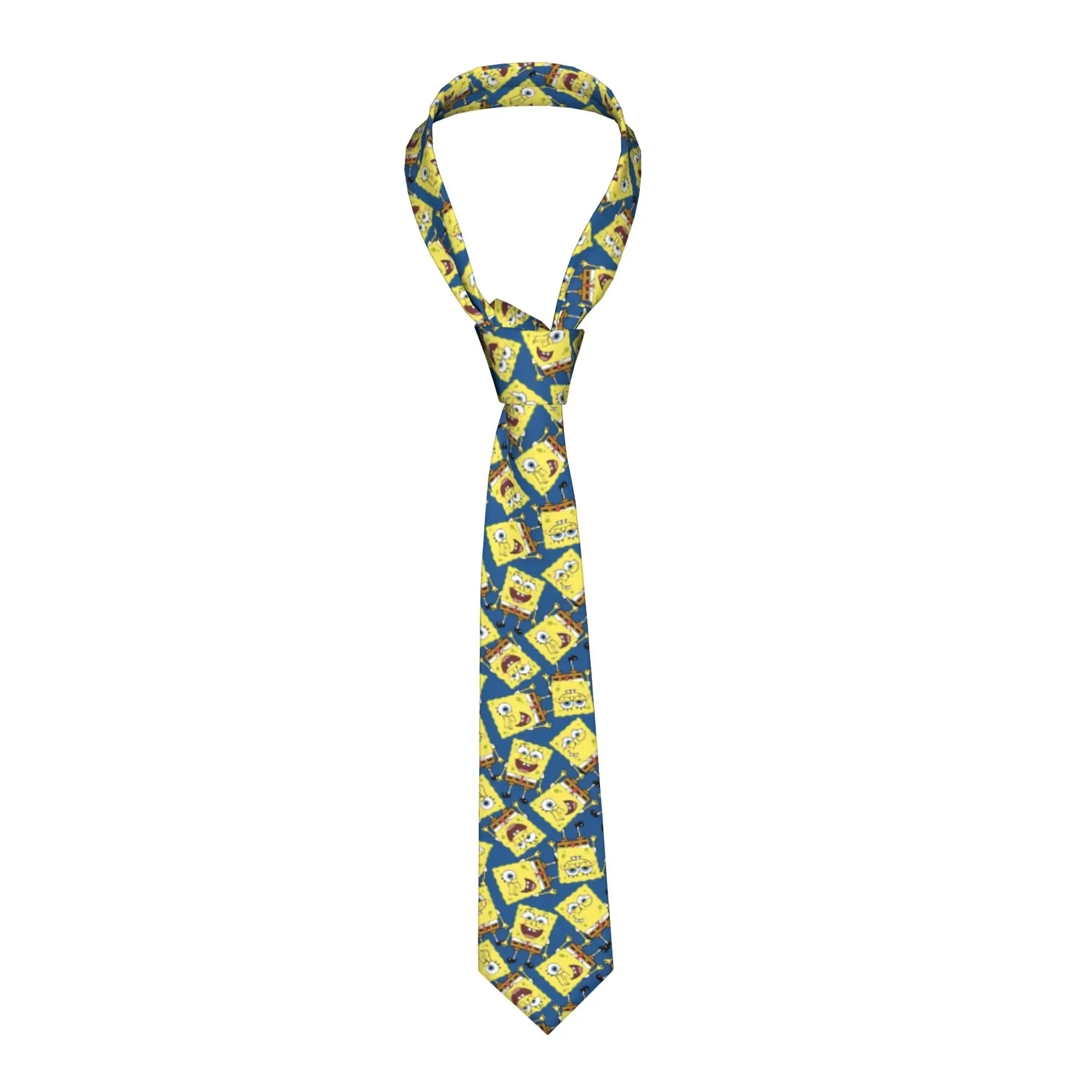 Custom S-Sponges Anime Bobes Tie Men Cartoon Manga Cravat For Father's Day