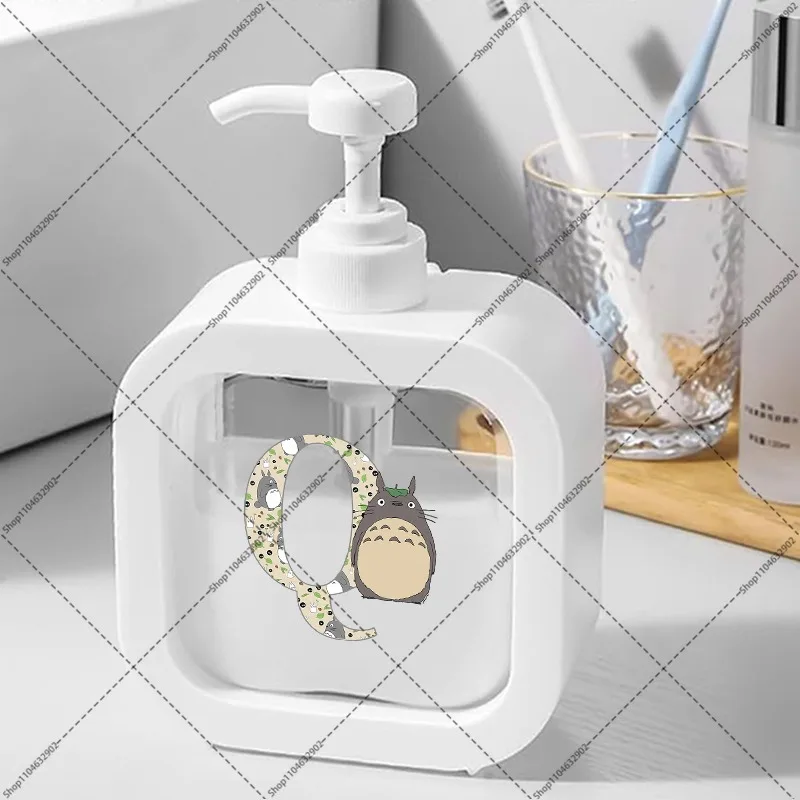 New Totoro Hand Sanitizer Bottles Bathroom Supplies Cartoon Anime Pattern Letters A-Z Print Shampoo Pump Soap Dispenser Bottle view 3