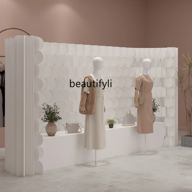 CC182Screen partición papel partición pared tienda de ropa ventana panel de fondo escamas de pescado modelado deflector pared falsa