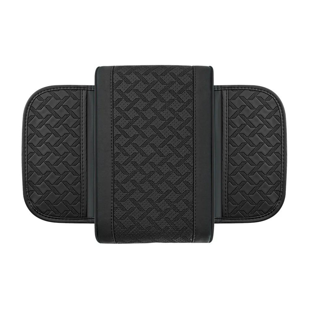 PU Leather Armrest Mat with Side Storage Pockets Engineered for Sedans and SUVs Interior Protection and Daily Use Support