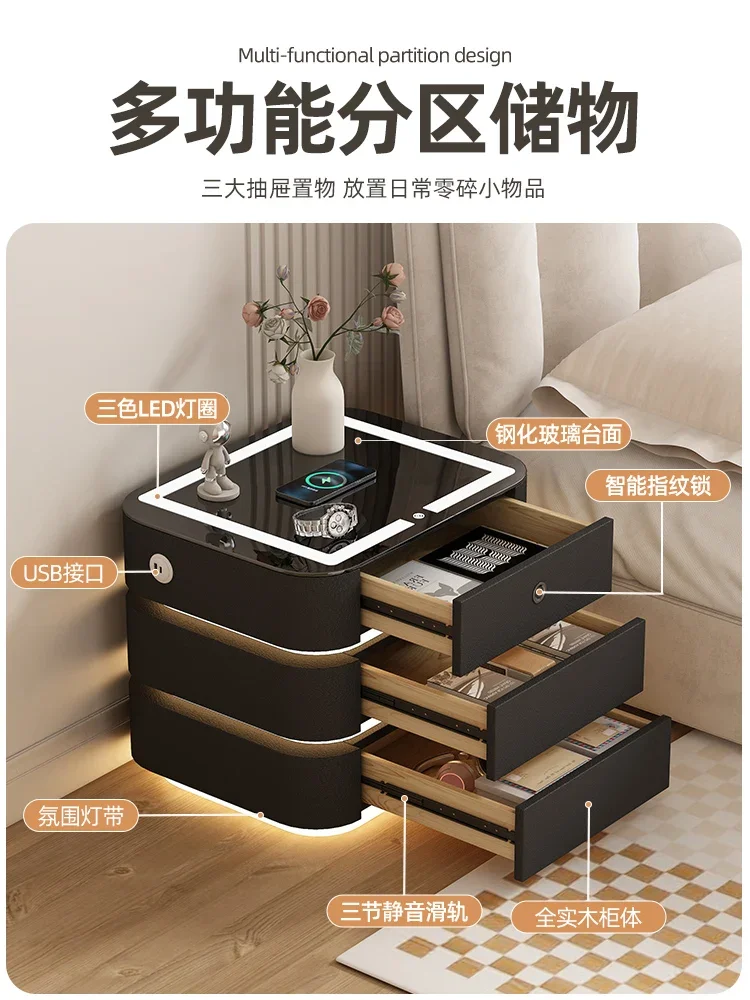 Light Luxury Black Side Table for Bedroom Long Lasting Premium Quality Easy to Use Stable Structure Easy Assembly