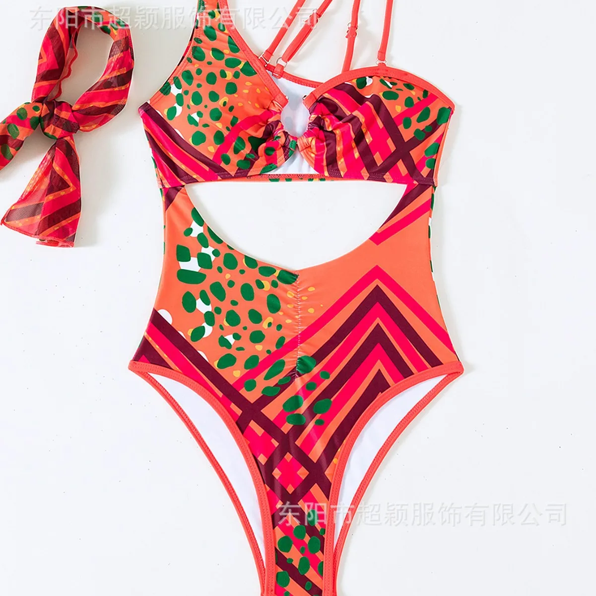 보헤미안 섹시 홀터넥 스트랩 하이웨이스트 원피스 수영복 비키니 2025 신상