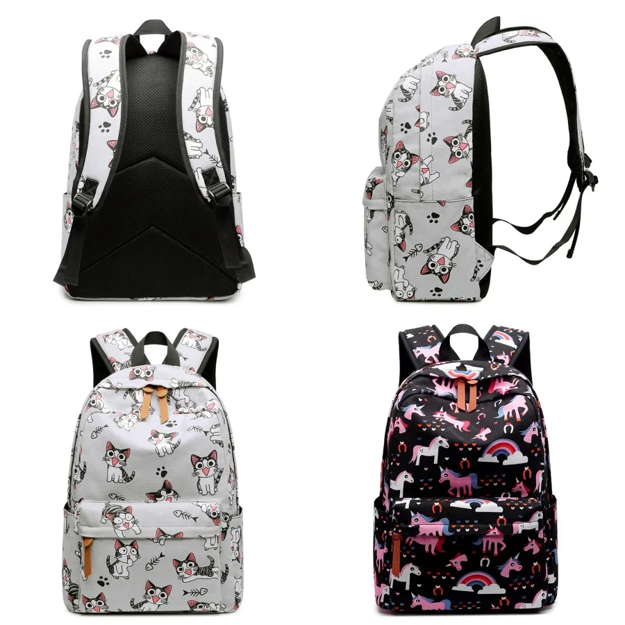 

【Новый стиль】Школьные рюкзаки для учащихся начальной и средней школы, детские рюкзаки для 3-6 классов, детские рюкзаки с рисунком кошки и единорога, облегчающие нагрузку.