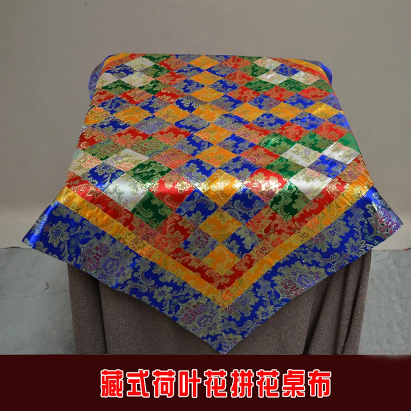 

wholesale Buddhist Item Buddhism family home Temple Auspicious Splicing Embroidery Buddha Altar Table cover cloth Deco