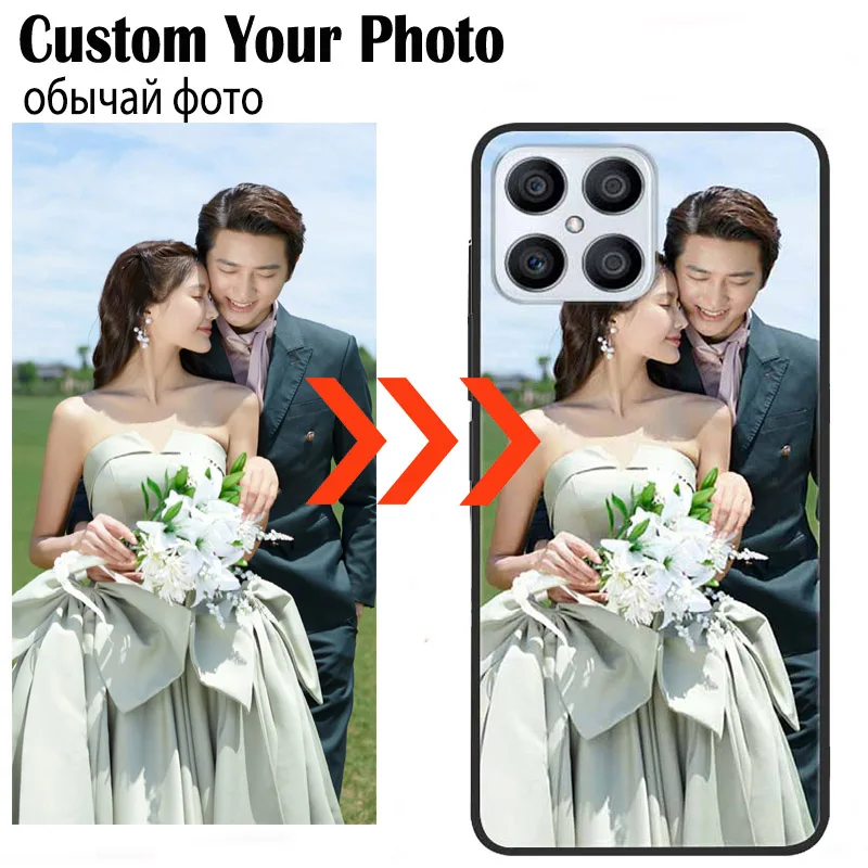 Customized Cases For Honor X8 X7 X9 5G X6 X10 Max 8X X9A Black Silicone Cover DIY Phone Photo Picture Gift Present X 9 Soft TPU