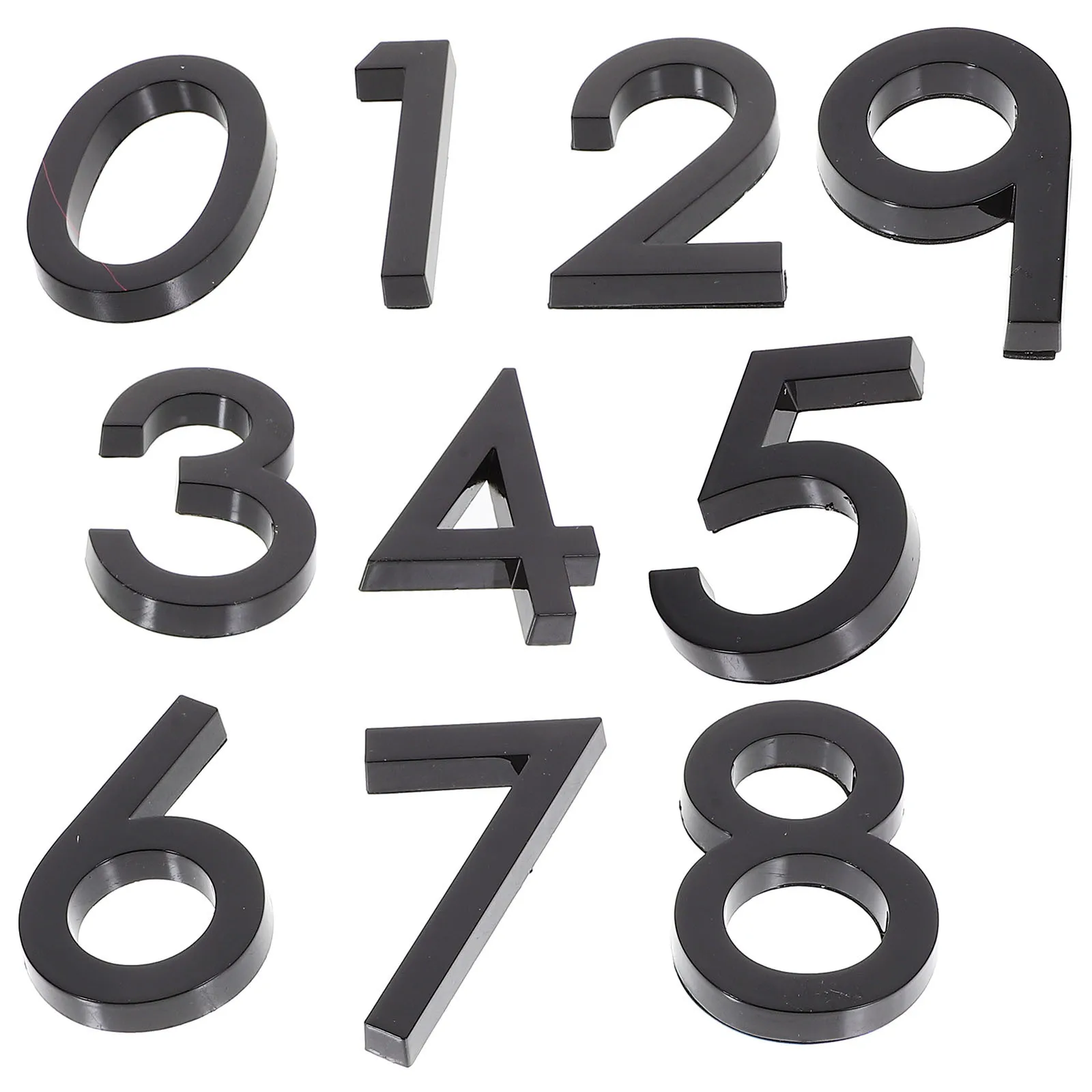10Pcs Door Number Sign Durable ABS Resin Creative Number for Outdoor Indoor Apartment Address