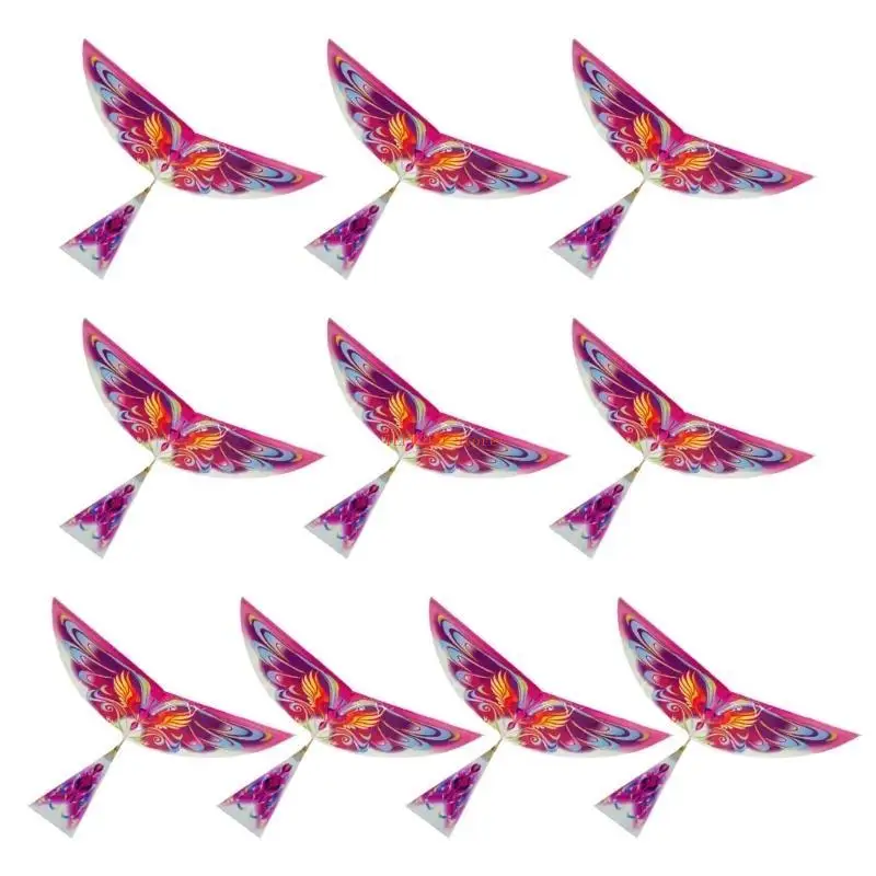 U50F 10 조각 탄성 고무 밴드 구동 비행 새 연 재미 있은 DIY 어린이 연 장난감