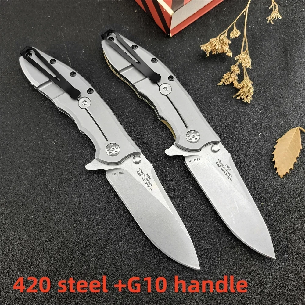 0562 Ball Bearing Flipper Folding Knife 8Cr13Mov Blade 420+G10/Carbon Fiber Handle Camping Hunting Knives Pocket Tactical Tools