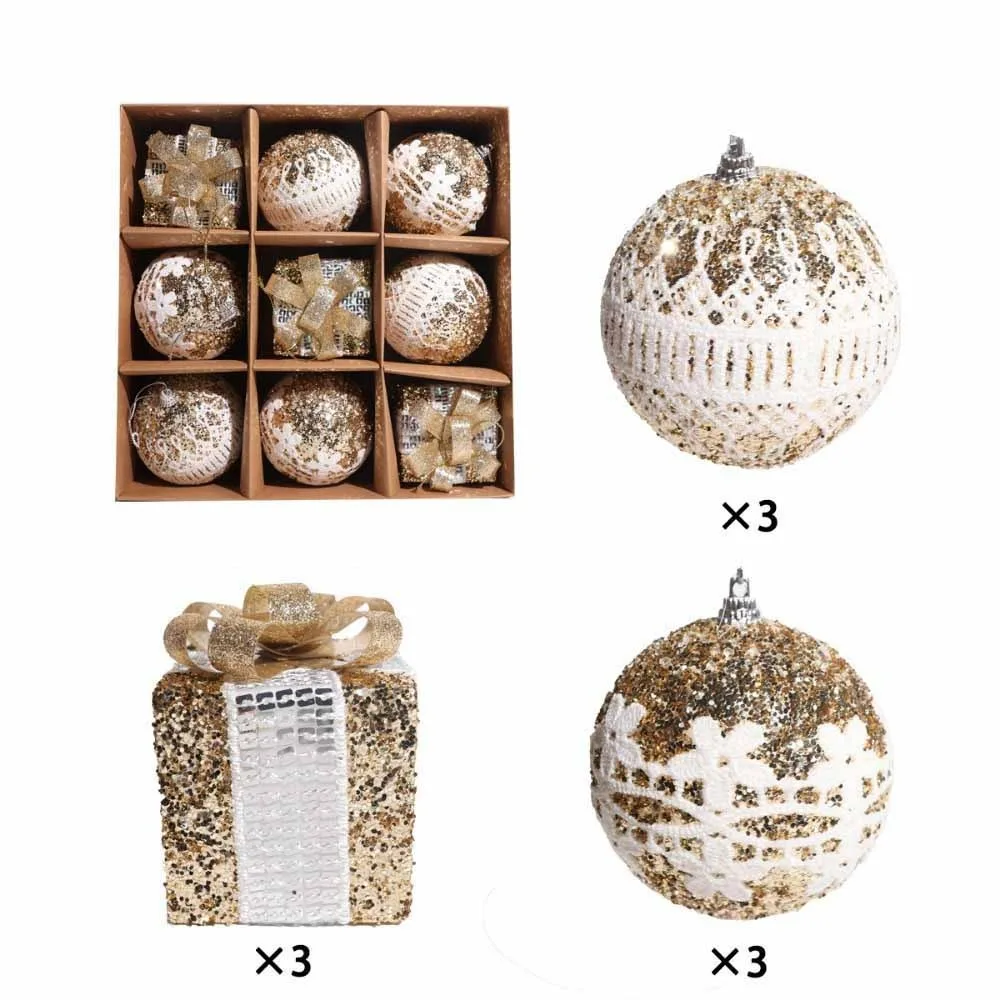 

Plastic Christmas Ball Ornaments Glitter Hanging Christmas Baubles Reusable Shatterproof Xmas Tree Hanging Ball