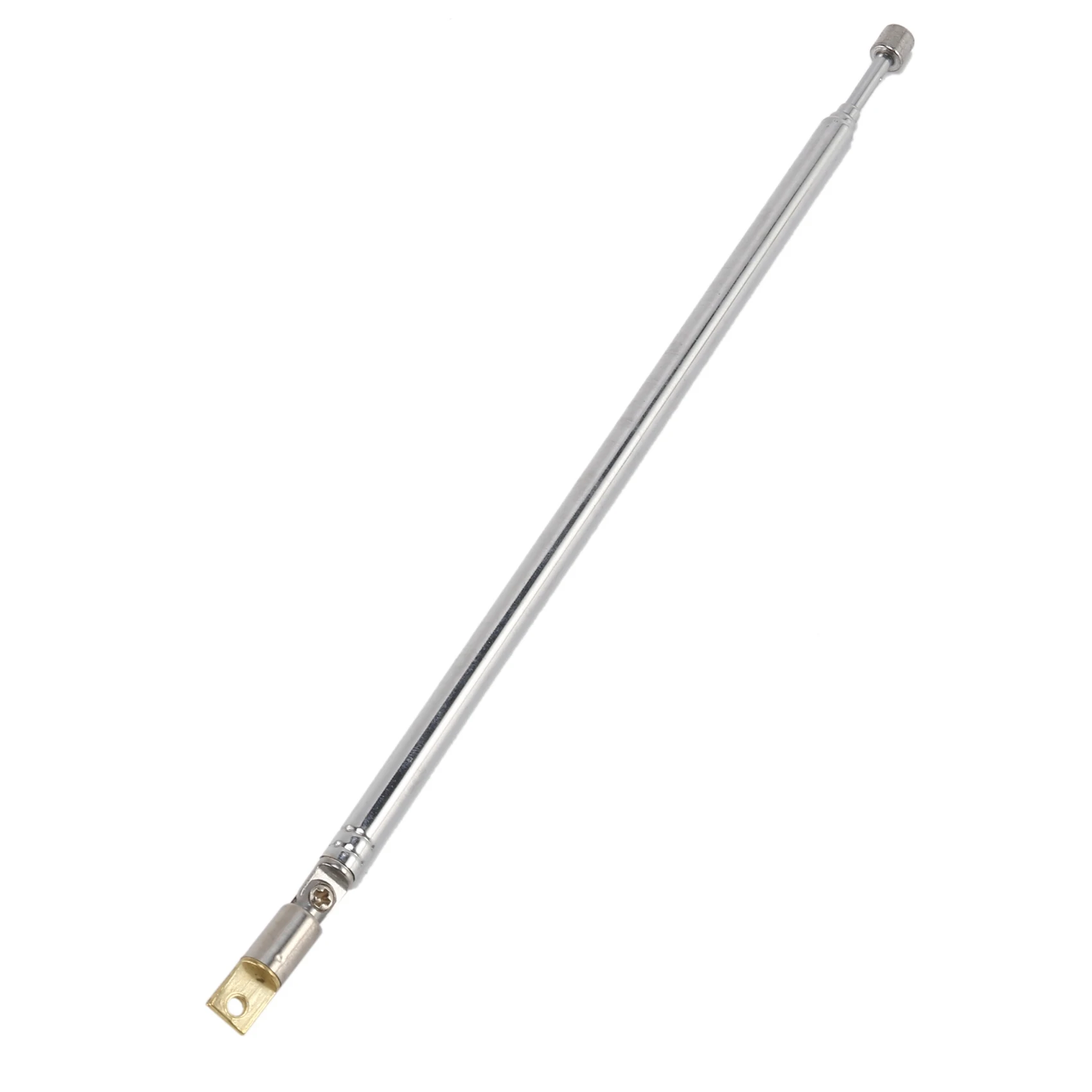 

B24B 2 Pair 62.5Cm 24.6 Inch 4 Section Telescopic Stainless Steel AM FM Radio Universal Antenna
