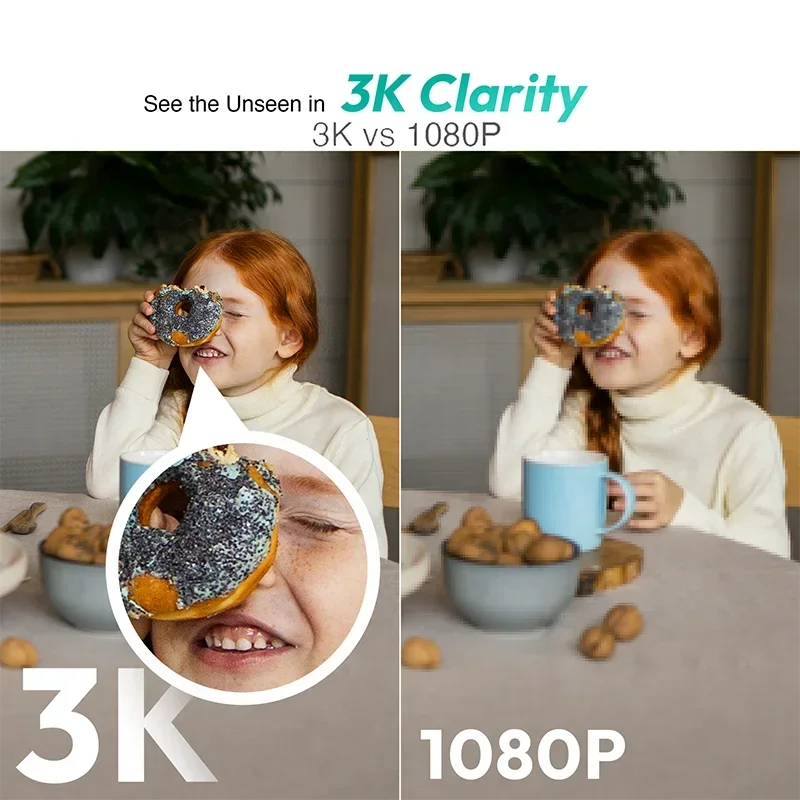 Botslab 3K 5MP Wifi 360 ° Slimme beveiligingscamera AI Menselijke detectie en tracking Huilende detectie Tweerichtingsgesprek Nachtzicht Babycamera