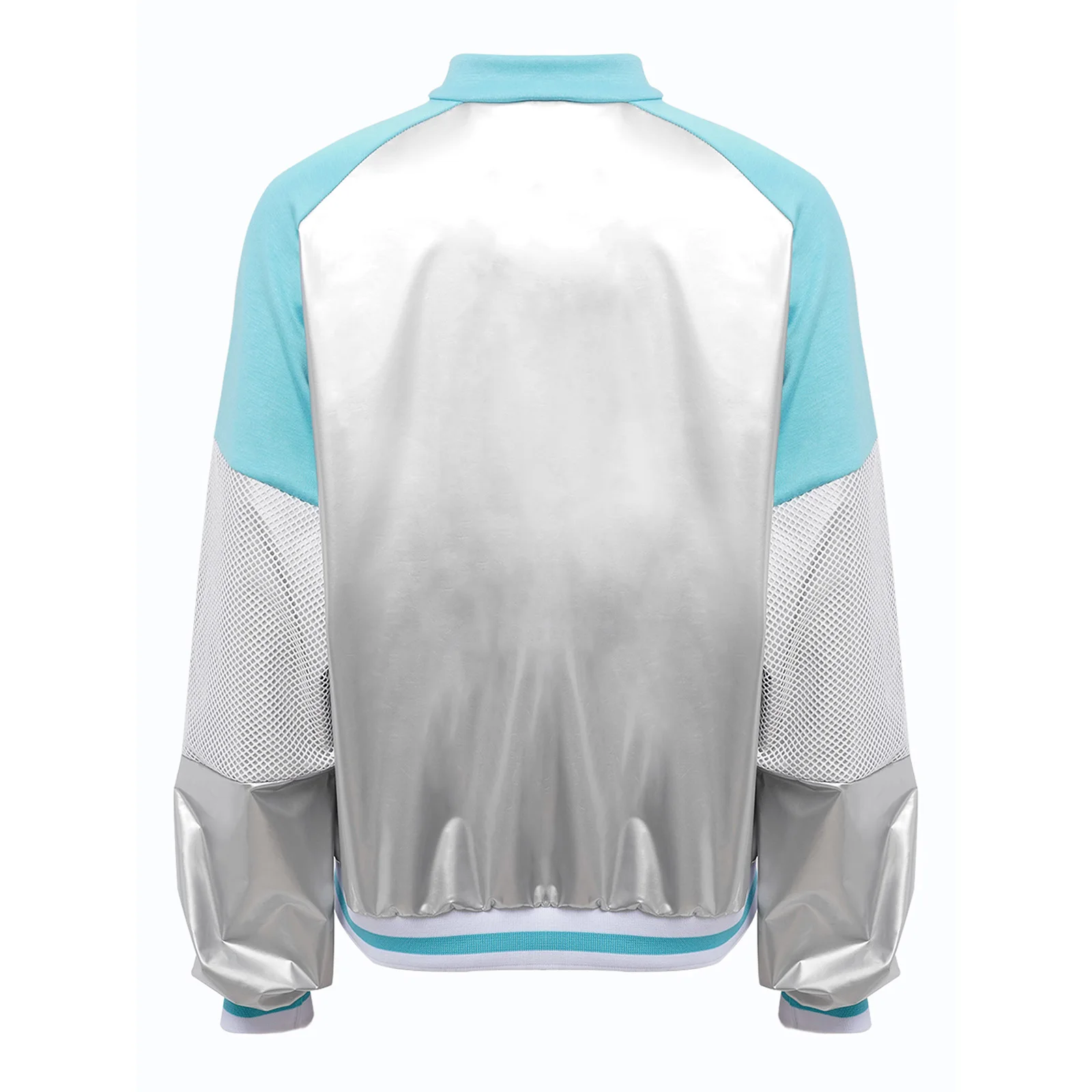 Cappotti da donna in pelle verniciata lucida Colletto alla coreana Manica lunga Scava fuori Maglia patchwork Cappotto metallico Capispalla casual quotidiano