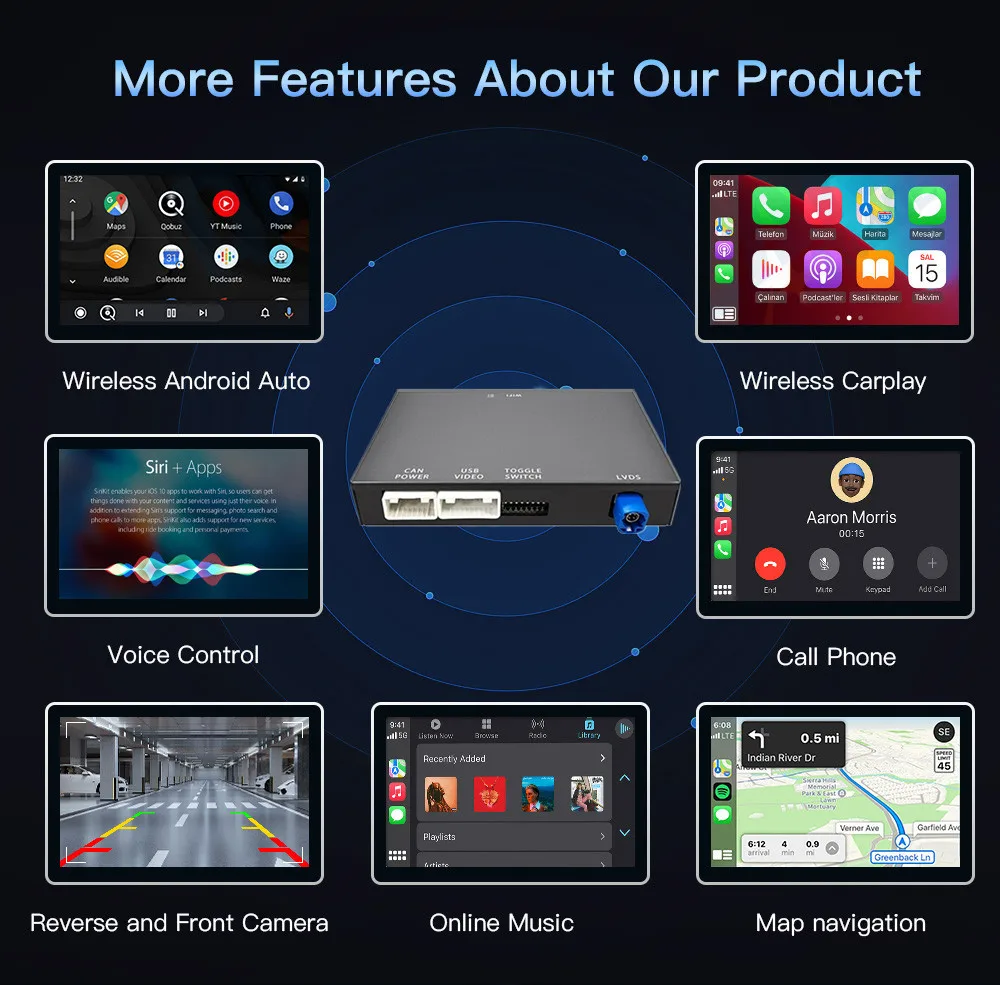 New Upgrade Wireless Carplay Android Auto For Mercedes Benz W203 W204 W205 W211 W212 W218 W222 X204 W166 W176 NTG4.5 NTG5.0