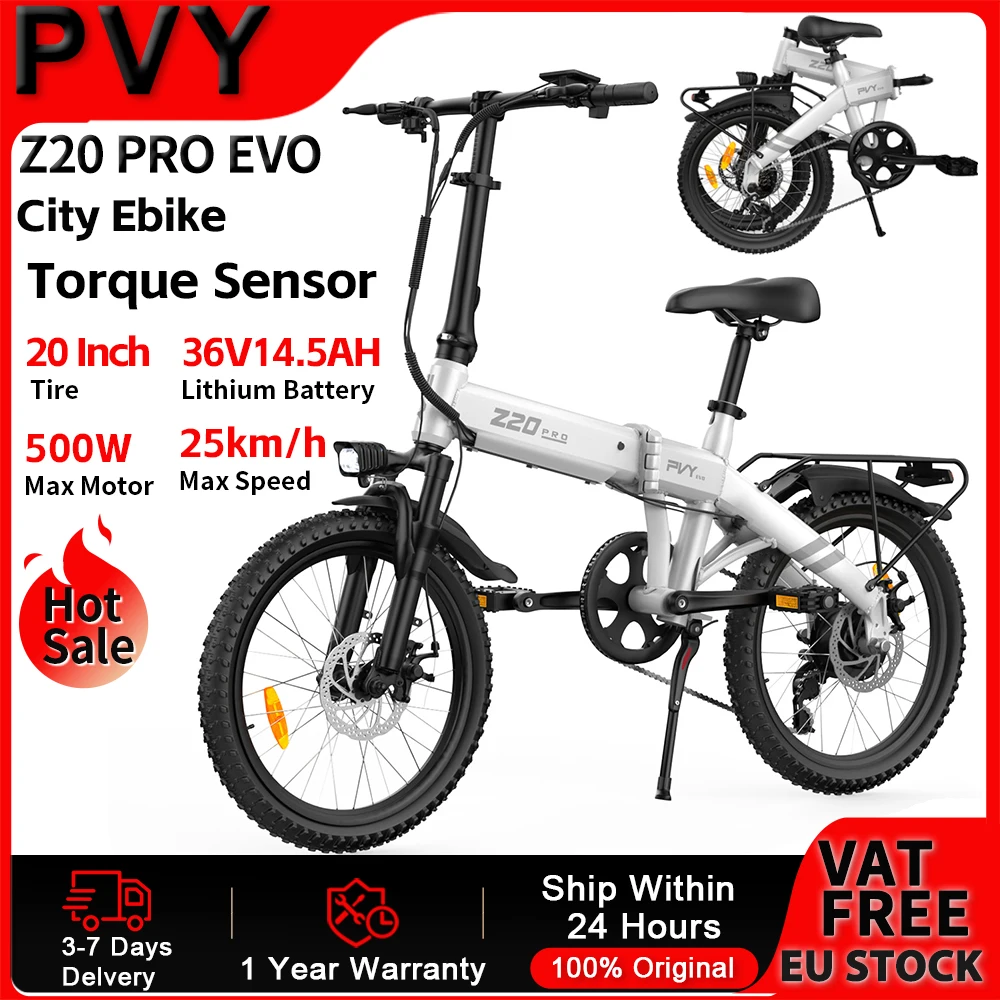 PVY Z20 PRO EVO elektrische fiets 36V/14.5Ah accu elektrische 500W motor koppel sensor mechanische rem 20 inch band ebike