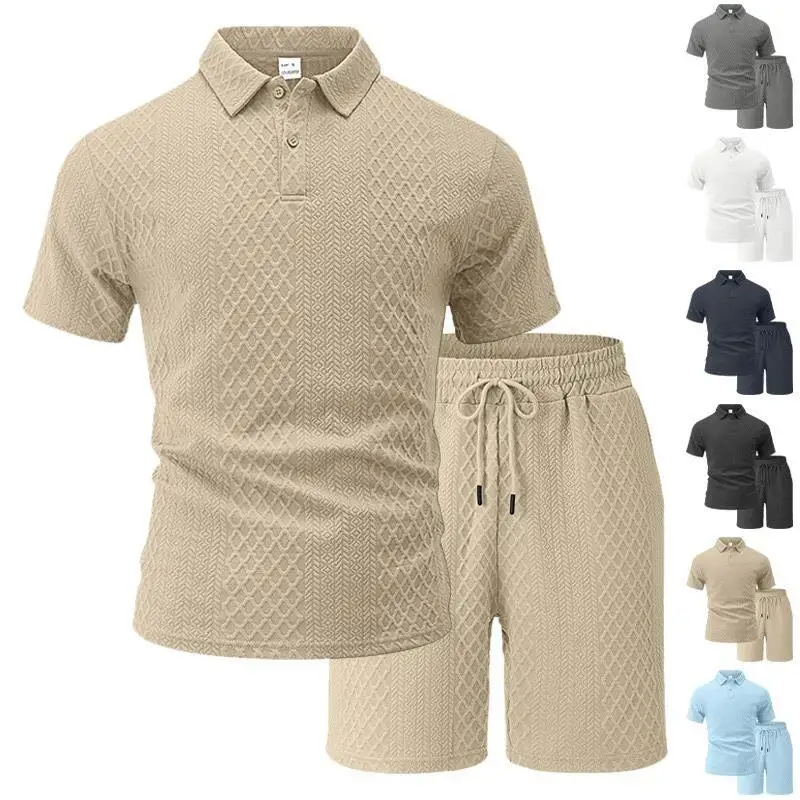 

Men's Summer Floral Print Casual Sports Thin Short Sleeve Shirt And Shorts Set Lightweight Breathable Youth Fashion